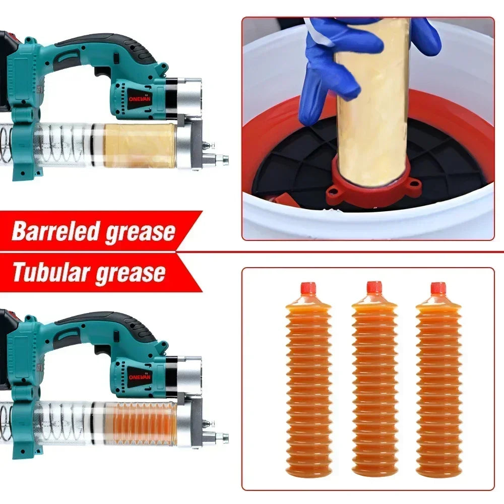 ONEVAN 10000PSL Cordless Rechargeable Electric Grease Machine High-Pressure Car Lubricating Oil Tool For Makita 18v Battery [TOL]