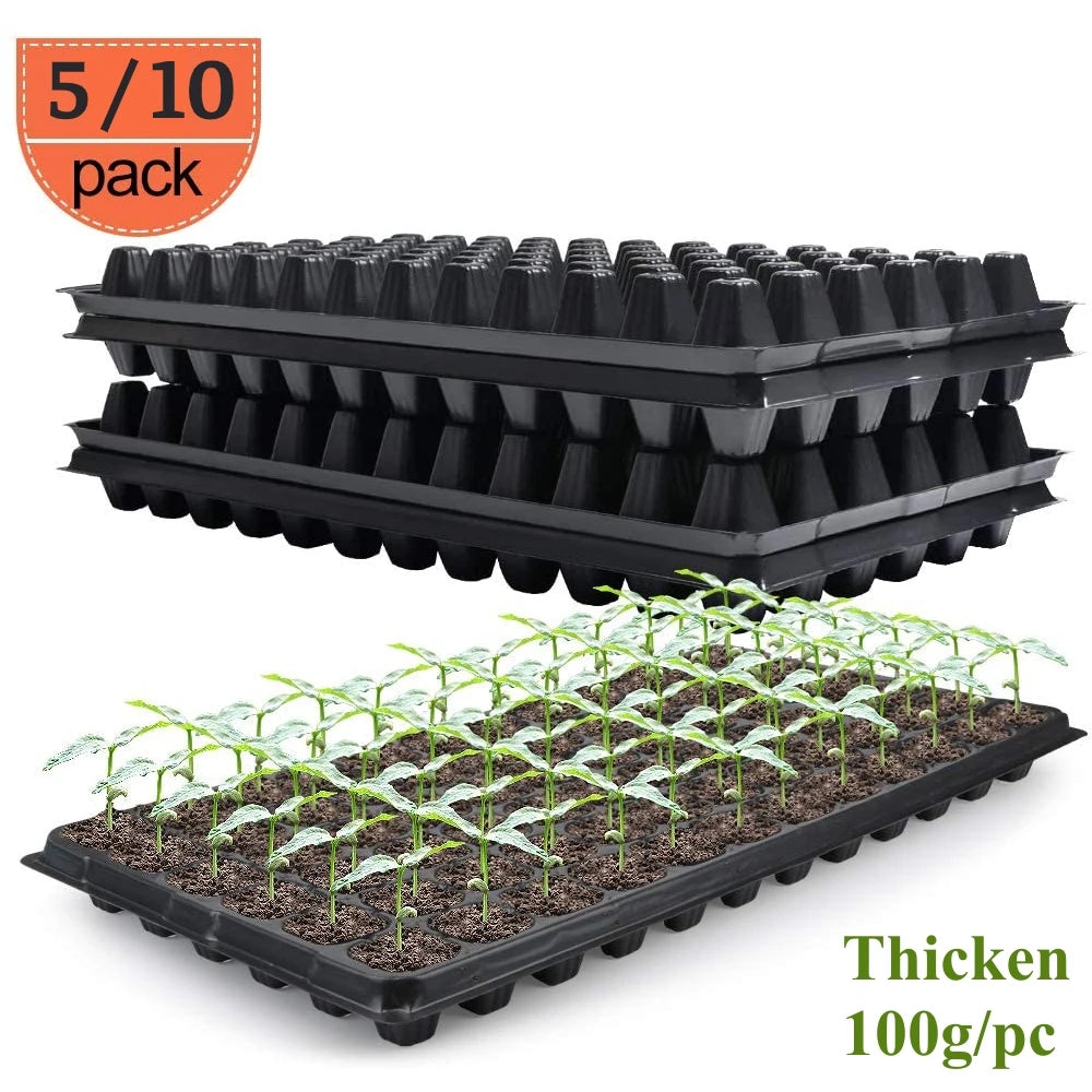 Plant Seedling Starter Tray for Garden Growing, Extra Strength, Seed Germination, Flower Pots, Nursery Box, 50/72 Cells [GAR]