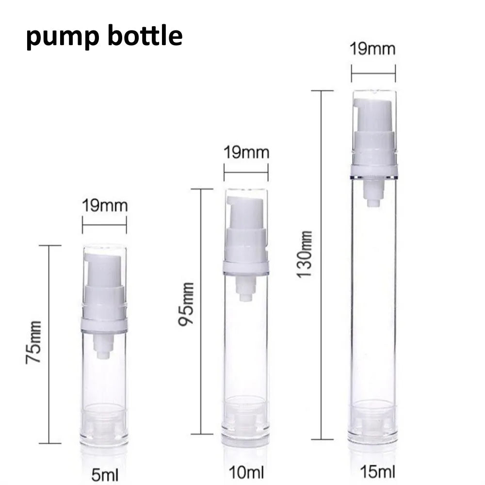 5/10/15ml Vacuum Bottle Press Liquid Foundation Lotion Eye Cream Empty Refillable Bottle Cosmetic Container Portable Makeup Tool [CSM]