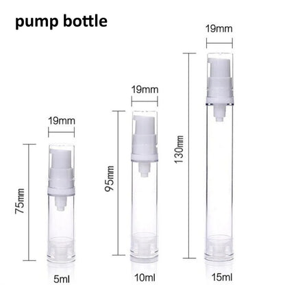 5/10/15ml Vacuum Bottle Press Liquid Foundation Lotion Eye Cream Empty Refillable Bottle Cosmetic Container Portable Makeup Tool [CSM]