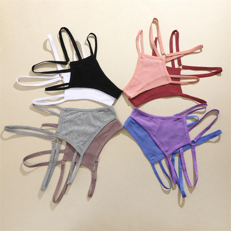 Women Sexy Low Waist Thong Double Thin Strap Panties Ladies Briefs Lingerie Panty Underwear Female Bikini Lingerie Thongs [GRM] [UND]