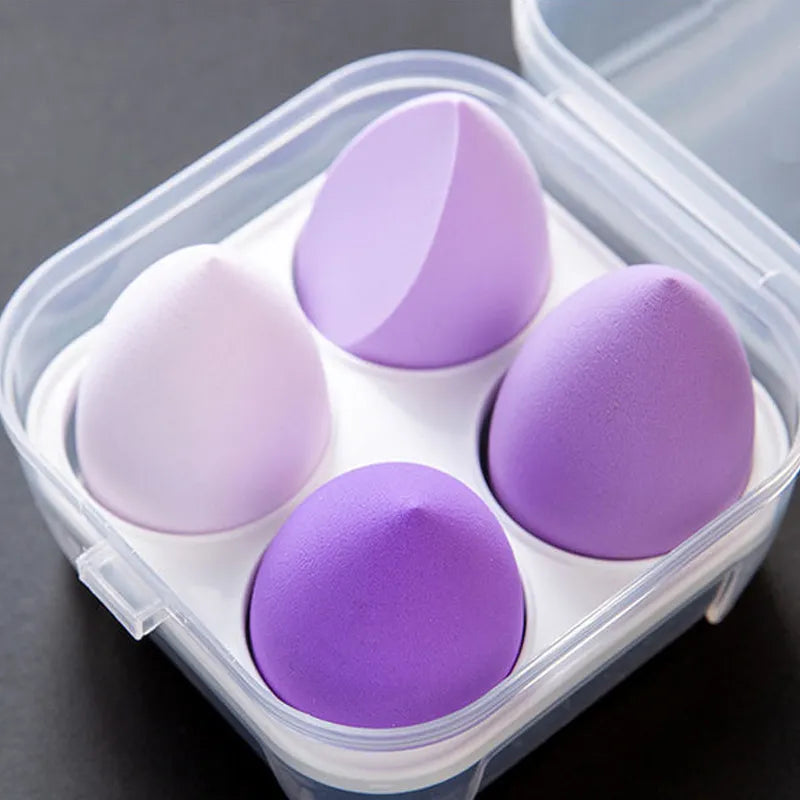 4pcs Makeup Sponge Powder Puff Dry and Wet Combined Beauty Cosmetic Ball Foundation Powder Puff Bevel Cut Make Up Sponge Tools [CSM]