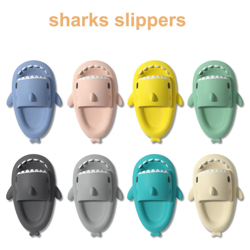 Shark Slides Women Slippers Men Flip Flops Home Couple Kids Bathroom Flat Shoes Outdoor Beach Funny Sandals Men Slippers [SHO]