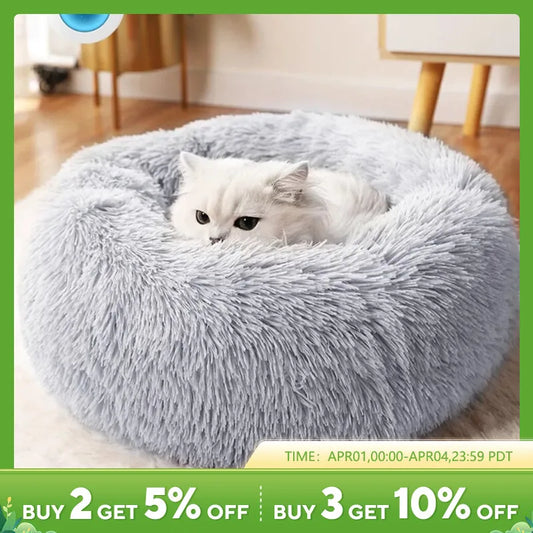 Super Cat Bed Warm Sleeping Cat Nest Soft Long Plush Best Pet Dog Bed for Dogs Basket Cushion Cat Bed Cat Mat Animals Sleeping [PET]