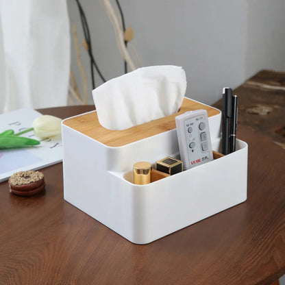 Multi-function Storage Box TV Air Conditioner Remote Control Organizer Practical Tissue Box Home Cosmetic Storage Box [CSM]