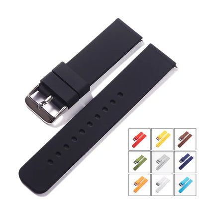 Silicone Strap Quick Release Watch Strap 18mm 20mm 22mm 24mm Waterproof Soft Rubber Smart Watch Band Wrist Bracelet Belts [SWH]