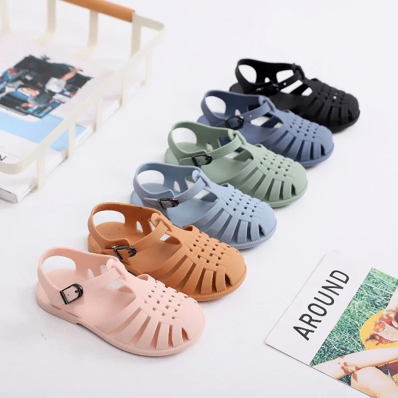 Sandalia Child Beach Shoes for Sea Summer Girls Gladiator Sandals Baby Soft Non-slip Princess Jelly Shoes Boy Roman Flip-flops [SHO]