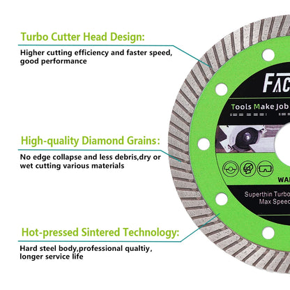 FACHLICH 1pc 4/4.5/5 Inch Super-Thin Diamond Turbo Cutting Saw Blades Ceramic Cut Tile Granite Marble Cutting Disc 105/115/125mm [TPT]