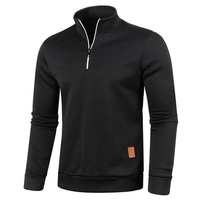 Men's Sweatshirts Spring Thicker Pullover Half Zipper Pullover for Male Hoody Outdoor Sweatshirt Autumn Solid Color Turtle neck  [MEN]