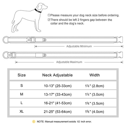 Adjustable Dog Collar Personalized Dogs Padded Collars Reflective Free Engraved ID Tag Pitbull Pug Collars For Small Large Dogs [PET]