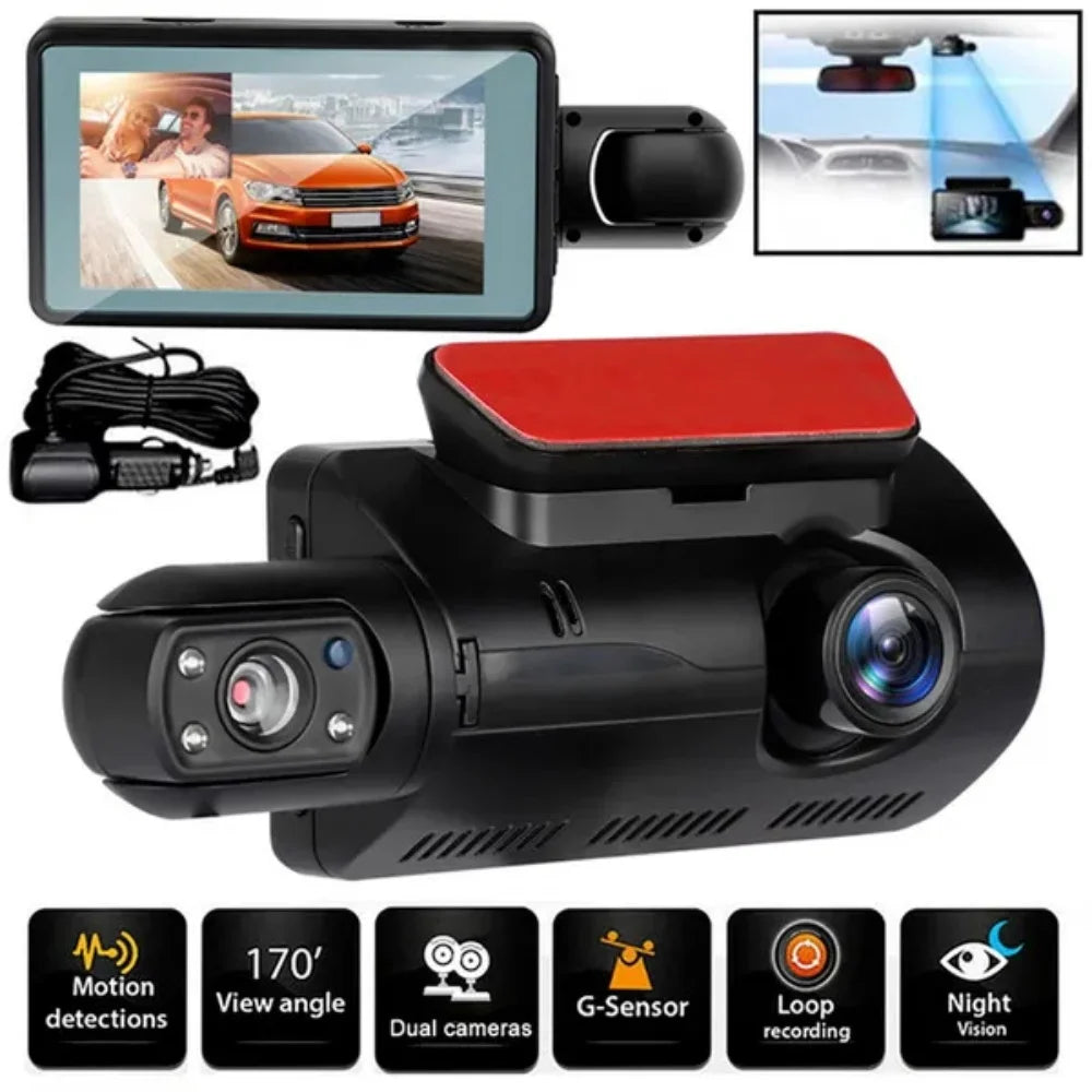 Dual Lens Dash Cam for Cars Black Box HD 1080P Car Video Recorder with WIFI Night Vision G-sensor Loop Recording Dvr Car Camera [CAR]