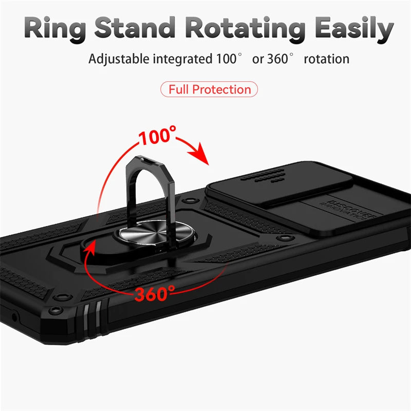 For Xiaomi Redmi Note 10 10S Case Car Holder Ring Phone Case For Redmi Note 10 Pro Max Note10 S Slide Camera Armor Back Cover [CAR]