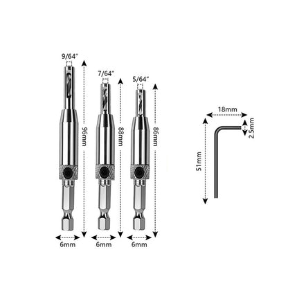 3pcs Self Centering Hinge Drill Bits Door Window Cabinet Cupboard Hinge Drilling Holes Cutter Woodworking Center Drill Bits [TPT]