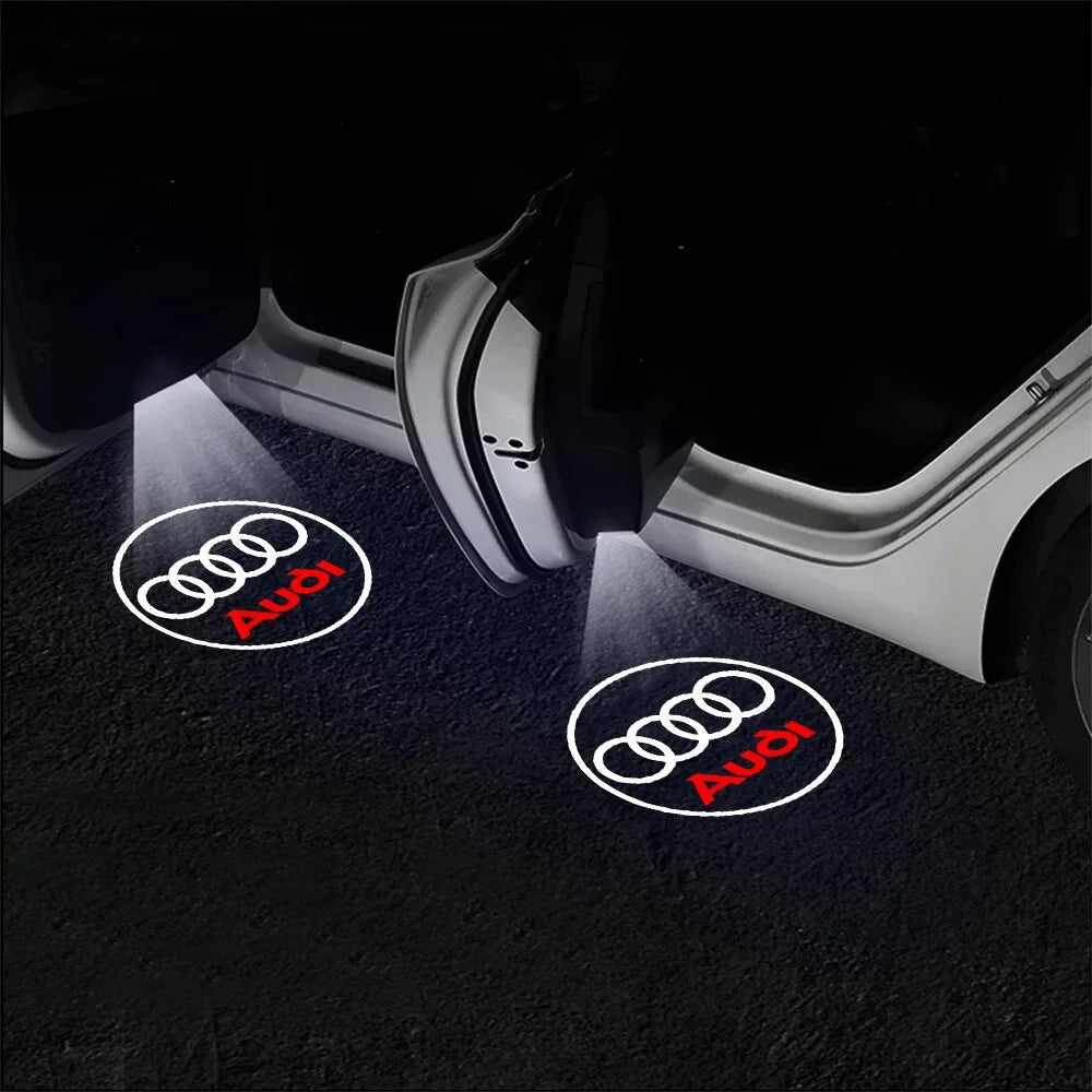 2pcs Car Door Welcome Lights for Audi A1 A3 8P 8V A4 A5 A6 A7 A8 Q3 Q5 Q7 Q8 Sline TT Logo Projector Ghost Shadow Lamp [BDK]