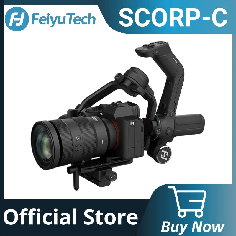 FeiyuTech Official Feiyu SCORP-C 3-Axis Handheld Gimbal Stabilizer Handle Grip for DSLR Camera Sony/Canon/Nikon with 2.5kg Load [PHO]