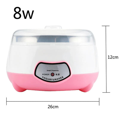 XEOLEO Yogurt Maker Mini Automatic Yogurt Machine Household DIY Yogurt Tools Kitchen Appliances Stainless Steel Tank Pink 220V [HAP]