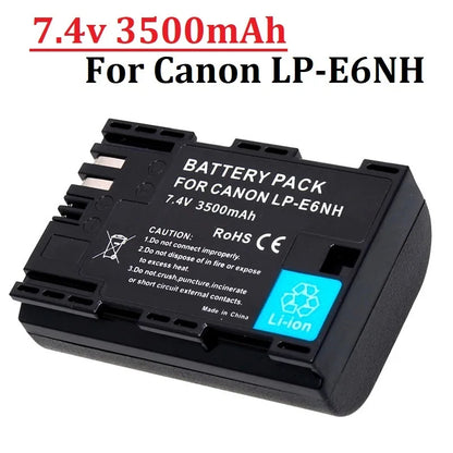 LP-E6NH LPE6NH LP-E6 3500mAh Battery For Canon EOS R R5 R6 R7 5D Mark IV III 5DS R 6D Mark II 70D 7D Mark II 90D 80D Camera [BAT]