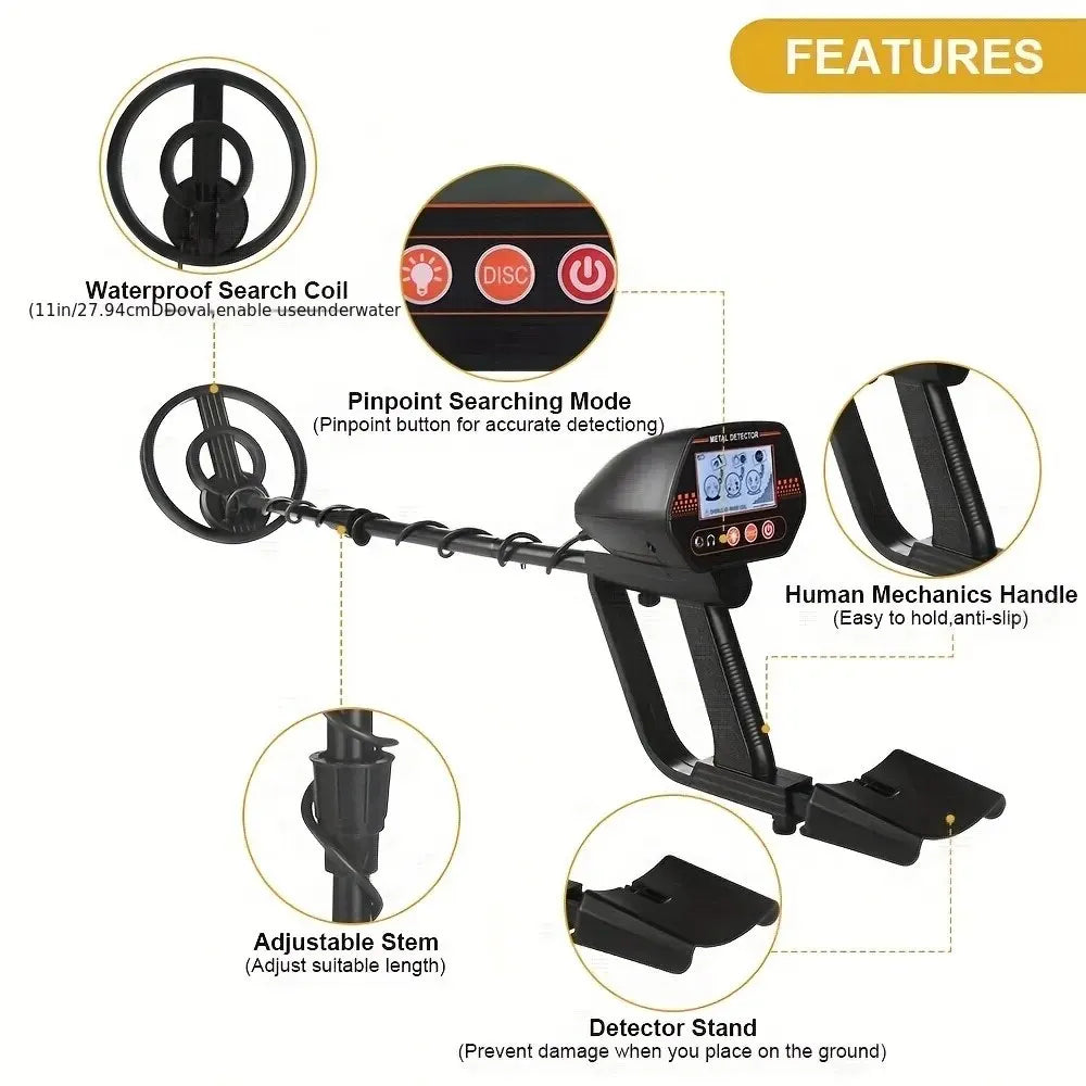 High Sensitivity Beach Treasure Finder Handheld Underground Metal Detector For Children And Adults High Precision Gold Detector [MTL]