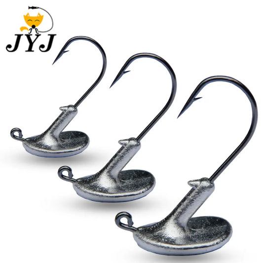 JYJ 10PCS/Lot 3.5g 5g 7g 10g 14g Tumbler Head Hook Jig Bait Fishing Hook For Soft Lure Fishing Tackle fishing tackle accessorise [DSP]