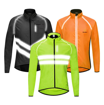 Cycling Jacket Men's Windbreaker Windproof Waterproof Breathable Light Weight Bike Riding Jacket Vest Men Reflective Coat [MEN]