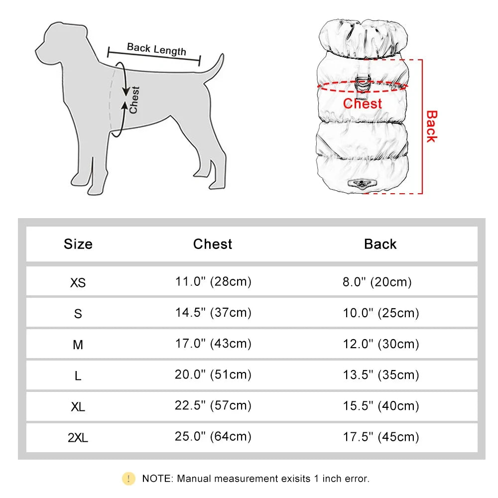 Soft Warm Dog Clothes Winter Padded Puppy Cat Coat Jacket For Small Medium Dogs Chihuahua French Bulldog Poodle Vest Pet Outfit [PET]