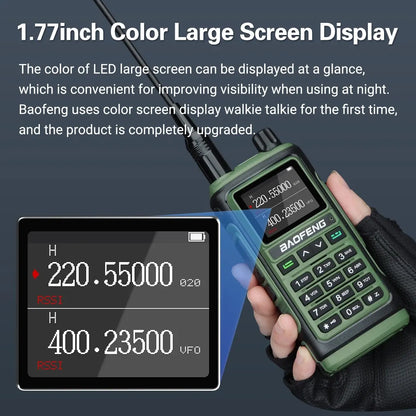 Baofeng UV 17 Pro Wireless Copy Frequency Walkie Talkie 16 KM Long Range Flashlight Type-C Charger Ham Radio UV 17 Pro L K5 5R [TEL]
