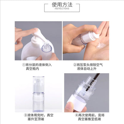 1pc Portablere Plastic Airless Vacuum Pump Toiletry Travel Bottles Makeup Cosmetics for Cream Gel Moisturizers Lotion Bottle [CSM]