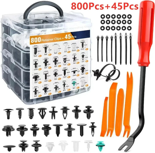 800pcs-100Pcs Car Fastener Clip Kit Fender Rivet Clips Auto Body Push Retainer Pin Rivet Bumper Door Trim Panel Retainer Repair [CAR]