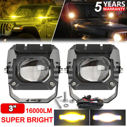 HAOLIDE 3inch Flush Mount LED Work Light Bar Offroad 4X4 for Boat SUV ATV Truck 16000LM Super Bright Led Driving Lamp Fog Light [CAR]