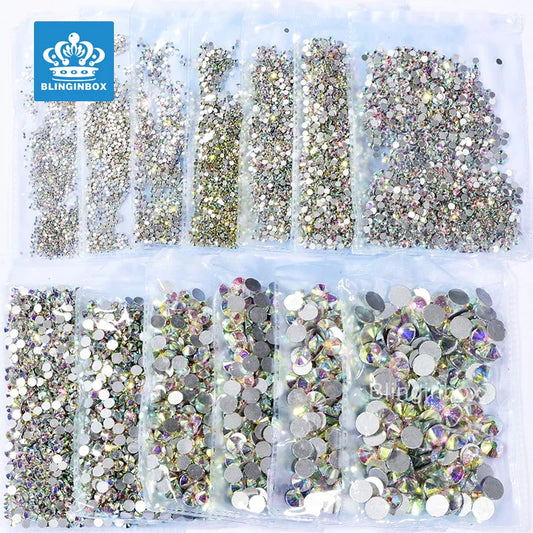 Glitter Non Hotfix Rhinestones DIY Nail Accesories Flatback Nails Crystals стразы for Dress uñas 네일 Nail Charms Nail Art ネイルパーツ [BEU]