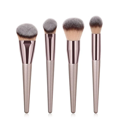 Hot Champagne Makeup Brushes Set for Women Cosmetic Foundation Powder Blush Eyeshadow Kabuki Blending Make Up Brush Beauty Tools [CSM]