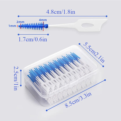 Interdental Silicone Brushes 200 Units Dental Toothpicks Brush Between Teeth   With Thread Oral Cleaning Tools [DEN]