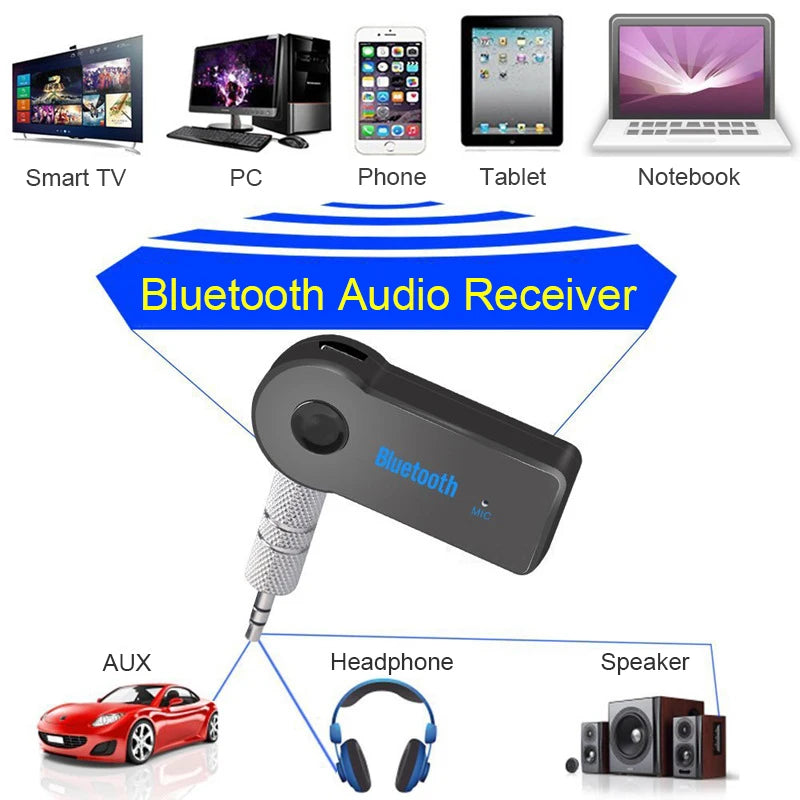 AUX Car Bluetooth Receiver,3.5mm Socket  5.0 Wireless Bluetooth Adapter,Audio Converter Mobile Phone Hands-Free Stereo [CAR]