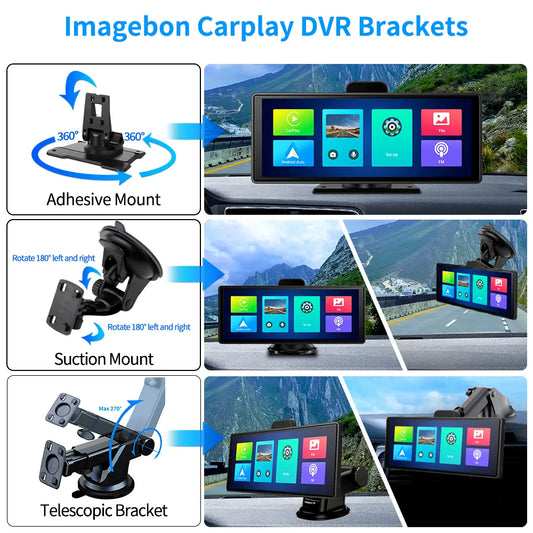 Imagebon Car DVR Holder 3M Sticker Base Suction Cup Mount Long Arm Telescopic Bracket Rotatable Dash Cam Bracket Car Accessories [CAR]