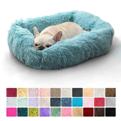 Rectangle Plush Dog Bed Winter Warm Mat Small Medium Big Pet Cat Dog Bed Kennel Puppy Sofacama Cat Cushion Pets Sofa Accessories [PET]