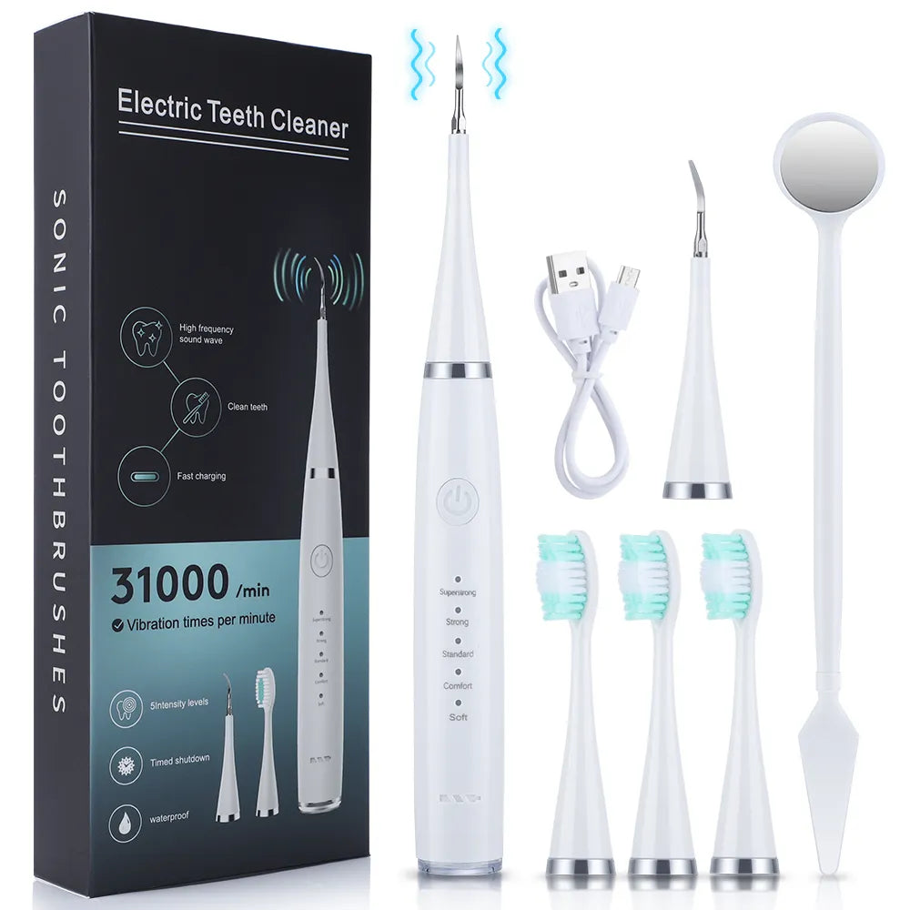 Electric Toothbrush Sonic Dental Teeth Whitening Kit Tooth Whitener Calculus Tartar Remover Tools Cleaner Stain Oral Care [DEN]