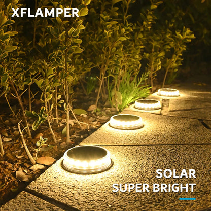 4PCS Super Bright LED Solar Pathway Light Outdoor IP65 Waterproof 3.7V 1200mAH Ground Lamp for Garden Decoration [SLG]