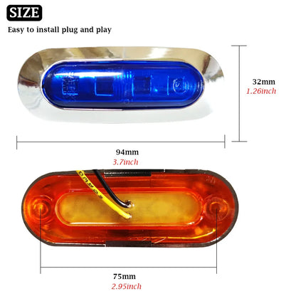 4x Marine Boat LED Courtesy Lights Cabin Deck Walkway Stair Light White Blue 12V 24V LED Tail Lamp Yacht Accessories Waterproof [MRN]