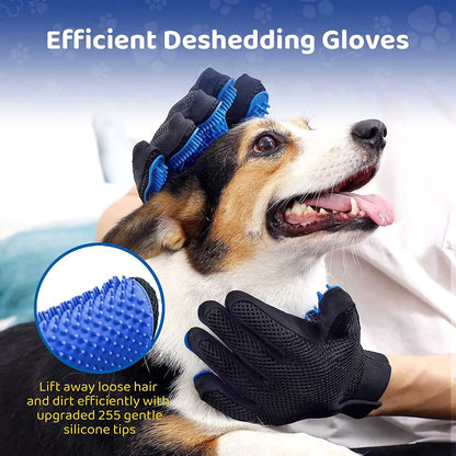 Pet Grooming Glove Gentle Efficient Pet Hair Remover Mitt Cat Accessories Pet Glove for Dogs Cats Pet Products Cat Supplies [PET]