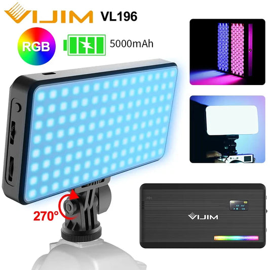 VIJIM VL196 RGB LED Video Light 2500K-9000K Dimmable Fill Light for DSLR Camera Light Smartphone Vlog Lamp Photography Lighting [PHO]