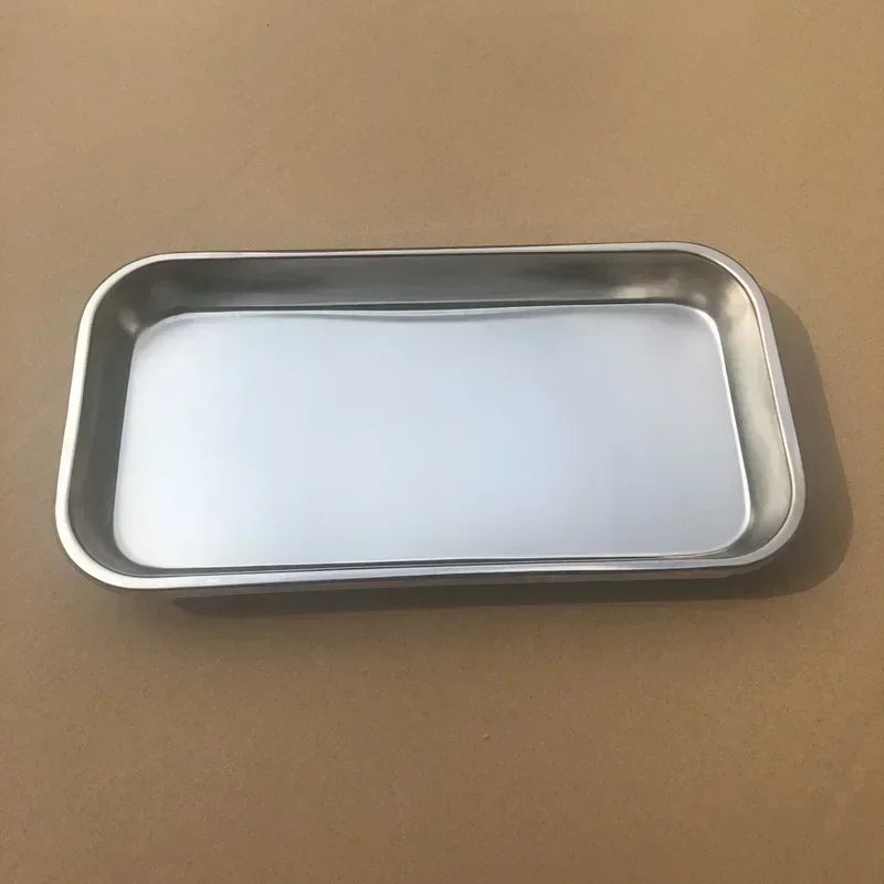 1Pcs Stainless Steel Cosmetic Storage Tray Nail Art Equipment Plate Doctor Surgical Dental Tray False Nails Dish Tools [DEN]