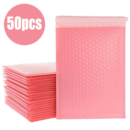 50pcs/Lot Pink Foam Envelope Bags Self Seal Mailers Padded Shipping Envelopes With Bubble Mailing Bag Shipping Gift Packages Bag [OFF]