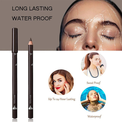 6/12Pcs Eye Brow Pencil Waterproof Professional Women Eye Makeup Pen Easy Color Natural Black Brown Cosmetic Beauty Eyebrow Tool [CSM]