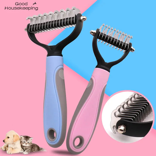 Pets Fur Knot Cutter Dog Grooming Shedding Tools Pet Cat Hair Removal Comb Brush Double sided Pet Products Suppliers [PET]