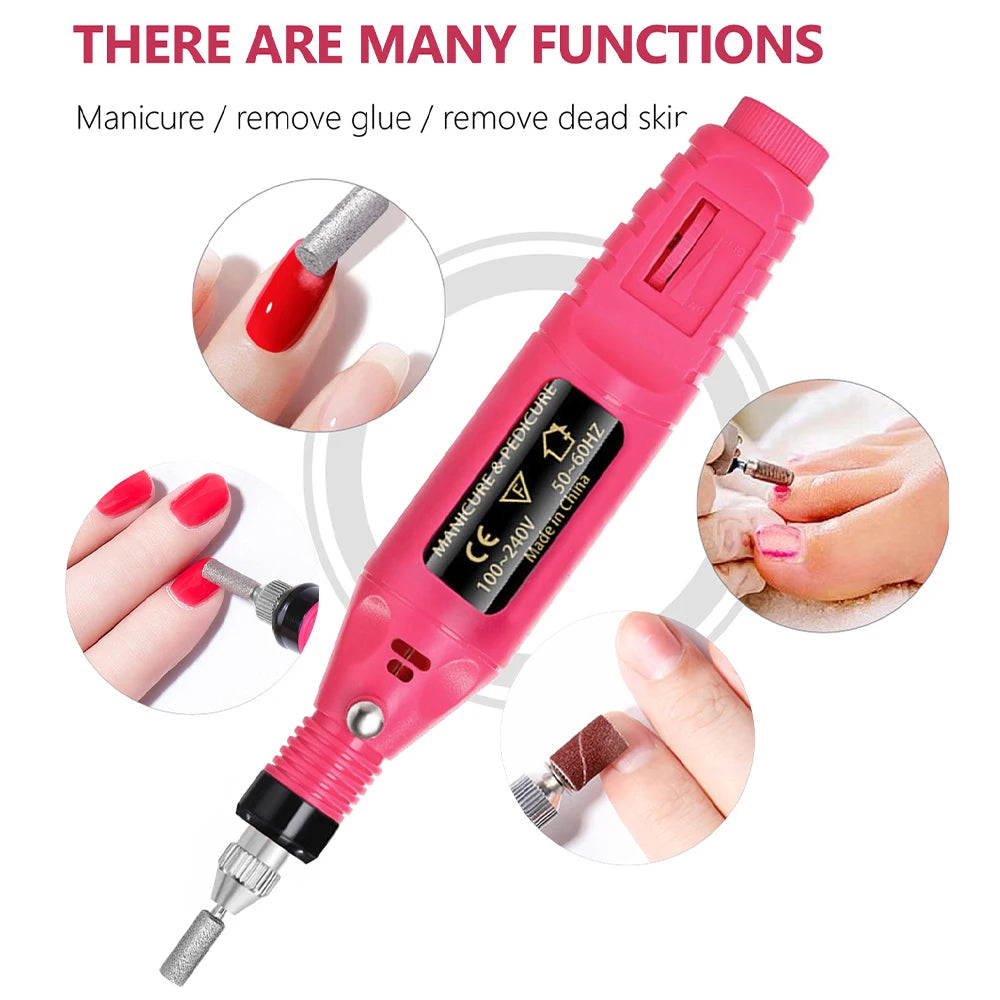 LULAA High Quality Nail Drill Machine Set Electric Nail Sander Gel Polish Remover Tools Driller Manicure Nail Accessories [BEU]