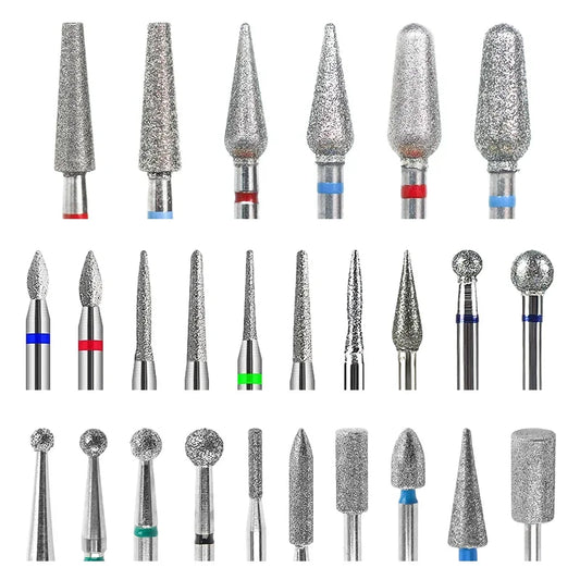 Diamond Ceramic Nail Drill Bits Milling Cutter for Manicure Left Right Rotary Cuticle Files Buffer DIY Nails Accessories Tools [TPT]