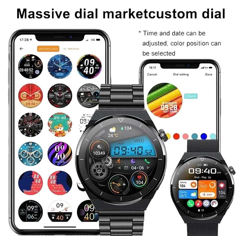 For Men Women Smart Watch 2024 New Bluetooth Call Full Touch Amoled Diy Dails Sport Waterproof SmartWatch Pk Gt3 Pro Watch Gt4 [SWH]