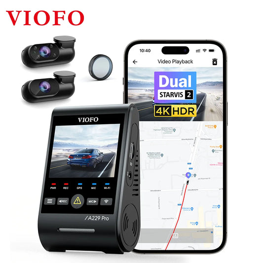 VIOFO A229 PRO 4K HDR Car Camera With SONY STARVIS 2 SENSOR Support Rear and Interior Dash Cam 24H Parking mode 5GHz Wi-Fi [CAR]