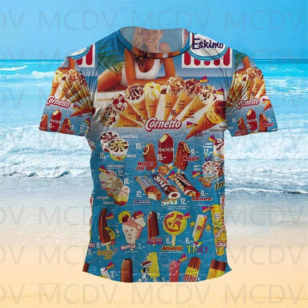 Men's Summer Shorts Sleeve Shirts Ice Shirt 3d Printed Men's T-Shirt  [MEN]