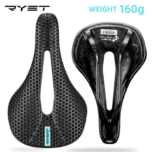 RYET 3D Printed Bike Carbon Saddle 140mm 143mm Super Light Road MTB Racing Saddles Bicycle Seat Cushion Cycling Seating Parts [CYC]